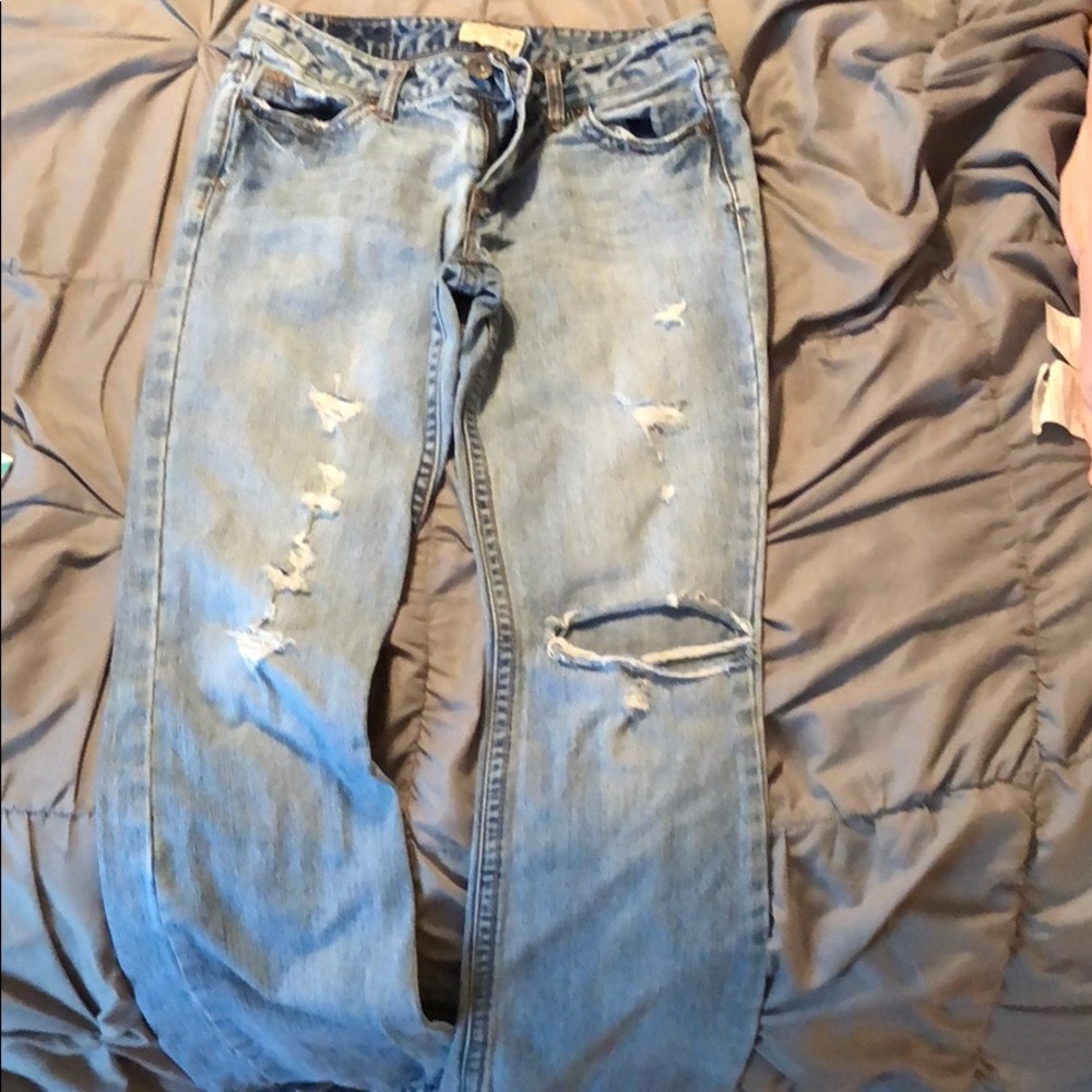 Aeropostale Light-wash Ripped Flared Jeans